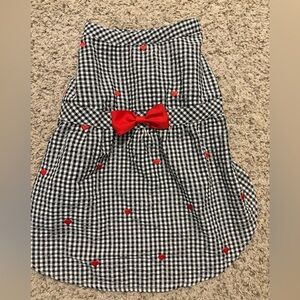 Gingham Dog Dress with Red Accents size large
